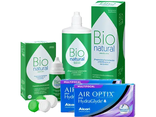 Lentes de Contato Air Optix Plus HydraGlyde Multifocal + BioNatural - Packs
