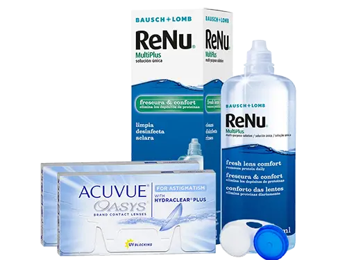 Lentes de Contato Acuvue Oasys for Astigmatism + Renu Multiplus - Packs