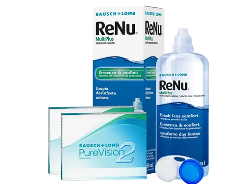 Lentes de Contato Purevision2 + Renu Multiplus - Packs