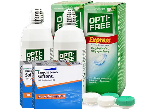 Lentes de Contato Soflens Toric + Opti-Free Express - Packs