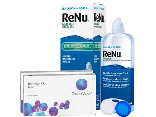 Lentes de Contato Biofinity Toric XR + Renu Multiplus - Packs